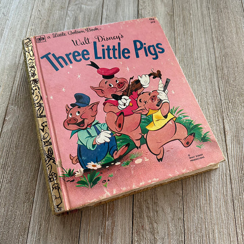Three Little Pigs-Golden Book Journal READY TO SHIP