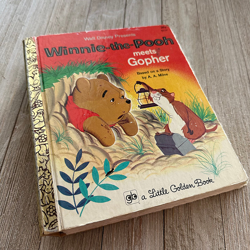 Winnie the Pooh and Gopher (vintage)-Golden Book Journal READY TO SHIP