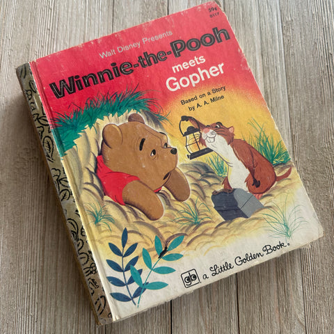 Winnie the Pooh and Gopher #22 (vintage)-Golden Book Journal READY TO SHIP