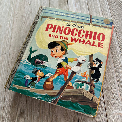 Vintage Pinoc Whale-Golden Book Journal READY TO SHIP