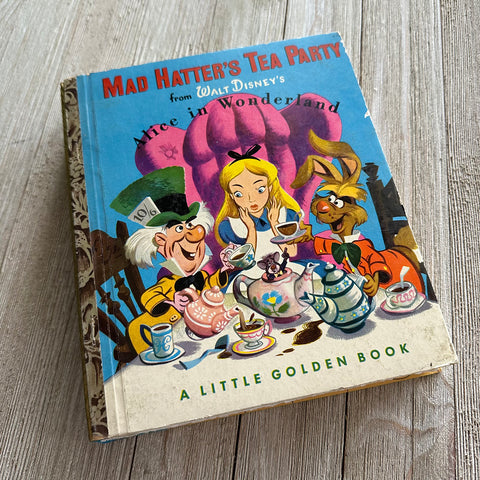 Vintage Alice Tea-Golden Book Journal READY TO SHIP